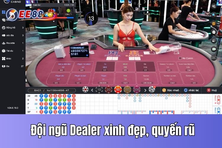 Đội ngũ Dealer xinh đẹp, quyến rũ phục vụ chuyên nghiệp